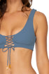 Luli Fama Jagged Bombshell Lace Up Bralette